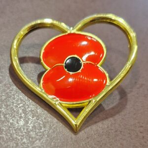 Poppy Heart Lapel