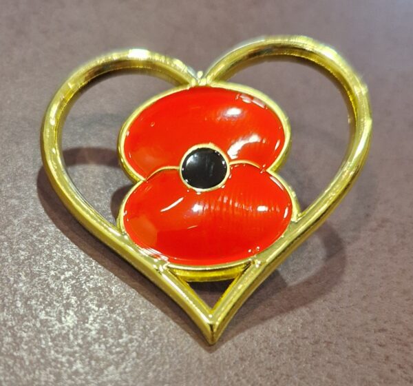 Poppy Heart Lapel